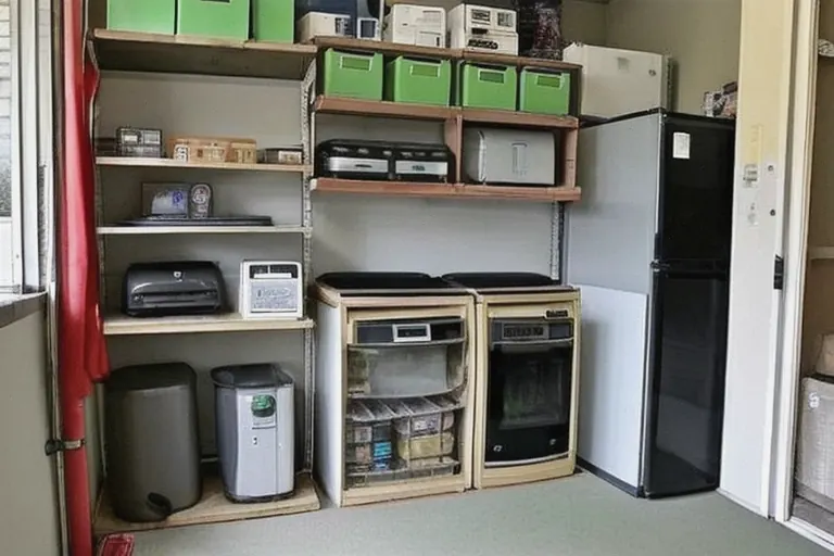 お店の倉庫に積まれた在庫の箱